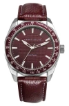 Perry Ellis Solar Powered 3-hand Quartz Strap Watch, 41mm In Silver-maroon