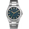 Perry Ellis Solar Powered Quartz Bracelet Watch, 41mm In Silver