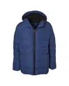 Perry Ellis Solid Ripstop Puffer Jacket In Blue