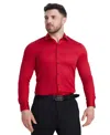 Perry Ellis Solid Sateen Slim Fit Dress Shirt In Red