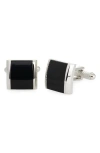 Perry Ellis Square Enamel Cuff Links In Black