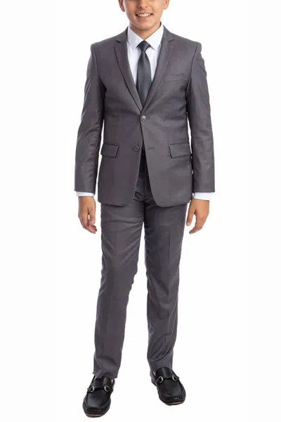 Perry Ellis Kids' St. Peter 5-piece Suit Set In Medium Grey In Gray