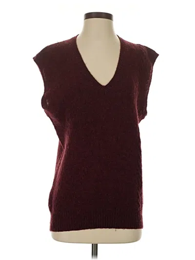 Pre-owned Perry Ellis Sweater Vest In Burgundy