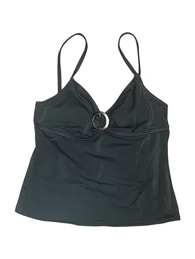 Pre-owned Perry Ellis Swimsuit Top Black V-neck Swimwear