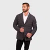 Perry Ellis Tech Stretch Quilted Blazer Jacket In Black