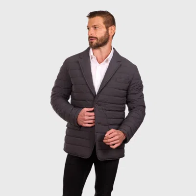 Perry Ellis Tech Stretch Quilted Blazer Jacket In Black
