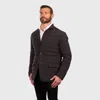 Perry Ellis Tech Stretch Quilted Blazer Jacket In Brown