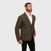 Perry Ellis Tech Stretch Quilted Blazer Jacket In Green