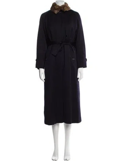 Pre-owned Perry Ellis Trench Coat In Blue