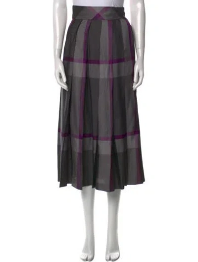 Pre-owned Perry Ellis Vintage Midi Length Skirt In Gray