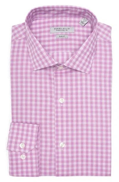 Perry Ellis Will Slim Fit Check Shirt In Lilac