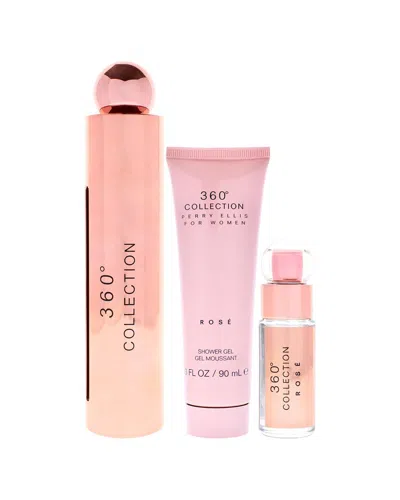 Perry Ellis Women's 360 Rose 3pc Gift Set In Transparent