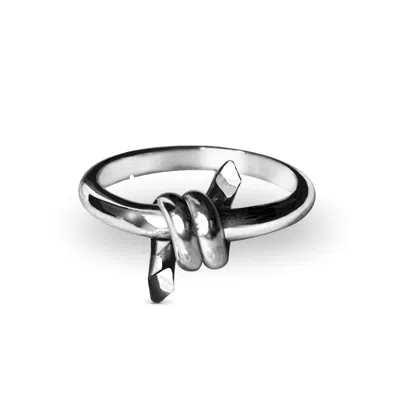 Perry Gargano 90's Barbed Wire Ring -  Silver - Womens Stacking