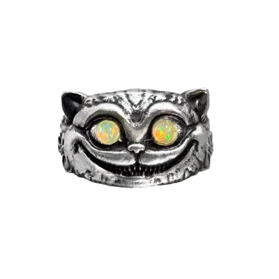 Perry Gargano Cheshire Cat Ring – Sculptural Sterling Silver & – Opal Alice In Wonderland Jewelry