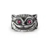 Perry Gargano Silver / Red The Cheshire Cat ~ Alice In Wonderland Ring - Sterling Silver - Red Ruby Mens In Metallic
