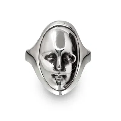 Perry Gargano The Stranger Face Ring - Silver - Womens Signet