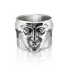 Perry Gargano The Zen Head Ring - Sterling Silver Face Mens