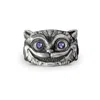 Perry Gargano Women's Silver / Purple The Cheshire Cat ~ Alice In Wonderland Ring - Sterling Silver - Amethyst Men In Silver