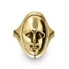 Perry Gargano Women's The Stranger Face Ring - Gold Brass Mens - Waterproof