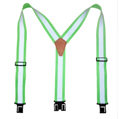 Perry Suspenders Big & Tall Elastic Hook End Reflective Suspenders In Green