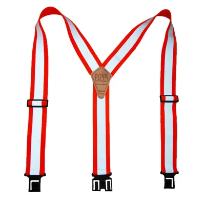 Perry Suspenders Big & Tall Elastic Hook End Reflective Suspenders In Orange