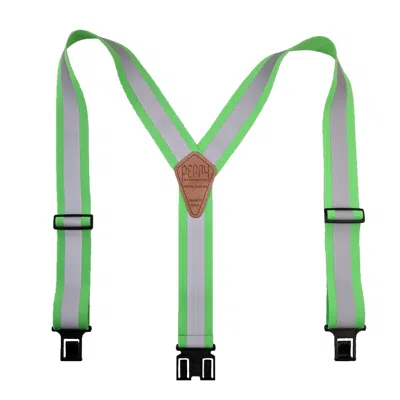 Perry Suspenders Elastic Hook End Reflective Suspenders In Green