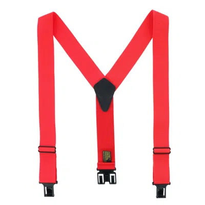 Perry Suspenders Men's Big & Tall Non-elastic Y-back Construction Work Suspenders In Red