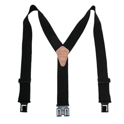 Perry Suspenders Men's Elastic 2 Inch Wide Hook End Suspenders (tall Available) In Black