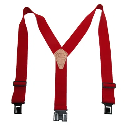Perry Suspenders Men's Elastic 2 Inch Wide Hook End Suspenders (tall Available) In Red