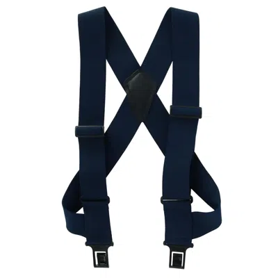 Perry Suspenders Men's Elastic Big & Tall Side Clip Trucker Suspenders In Blue