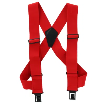 Perry Suspenders Men's Elastic Outback Side Clip Ubee Trucker Suspenders In Red