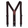 Perry Suspenders Men's Tall Elastic 1.5 Inch Wide Hook End Suspenders In Brown