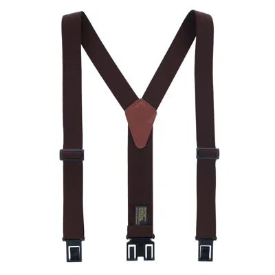 Perry Suspenders Men's Tall Elastic 1.5 Inch Wide Hook End Suspenders In Brown