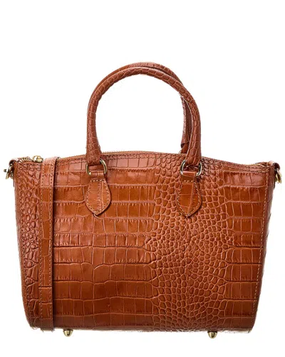 Persaman New York #1072 Leather Tote In Brown