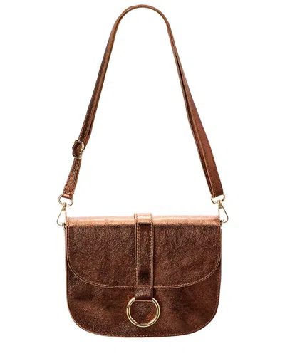 Persaman New York #1076 Leather Crossbody In Gold