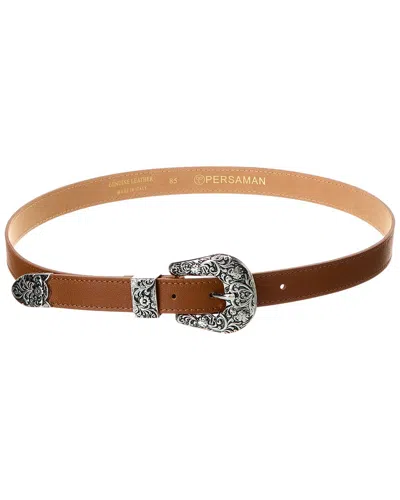 Persaman New York 1126 Leather Belt In Brown