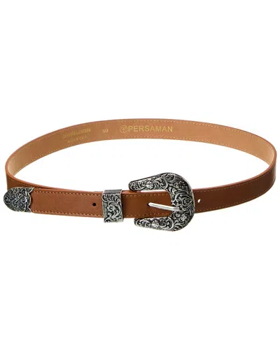 Persaman New York 1126 Leather Belt In Brown