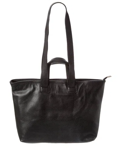 Persaman New York Adelaide Leather Tote In Black