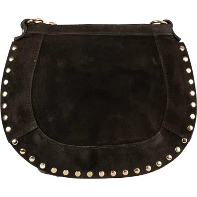 Persaman New York Adele Studded Suede Crossbody Bag In Brown