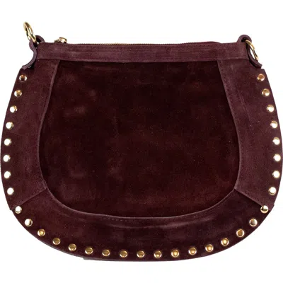 Persaman New York Adele Studded Suede Crossbody Bag In Red