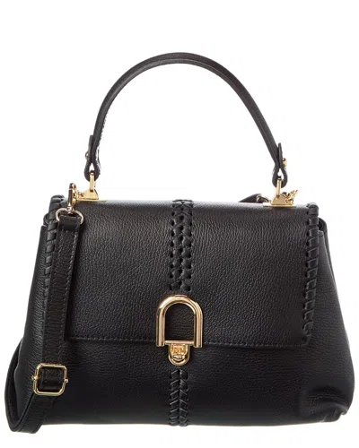 Persaman New York Adelina Leather Satchel In Black