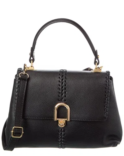 Persaman New York Adelina Leather Satchel In Black