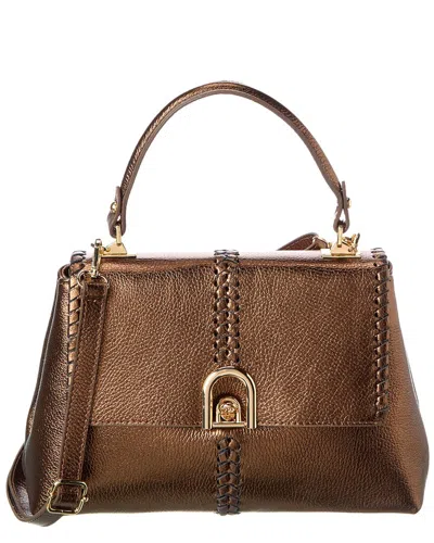Persaman New York Adelina Leather Satchel In Brown