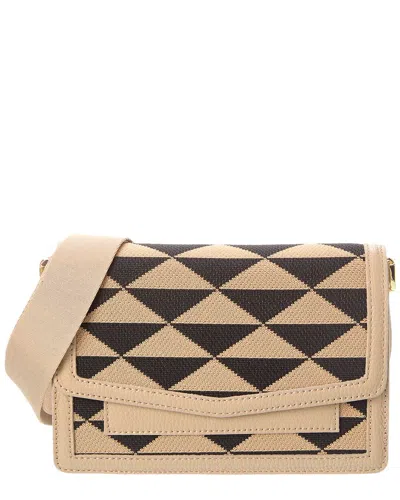 Persaman New York Adeline Canvas & Leather Crossbody In Beige