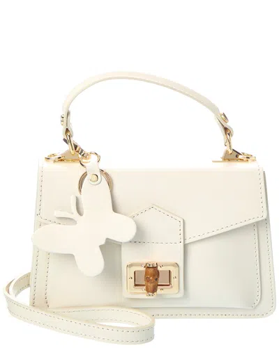Persaman New York Adrienne Leather Satchel In Neutral
