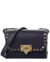 Persaman New York Alessia Studded Leather Crossbody In Blue