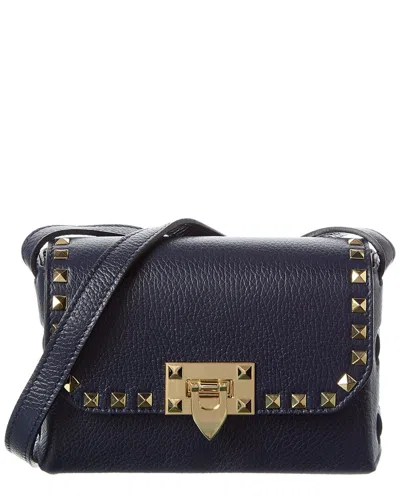 Persaman New York Alessia Studded Leather Crossbody In Blue