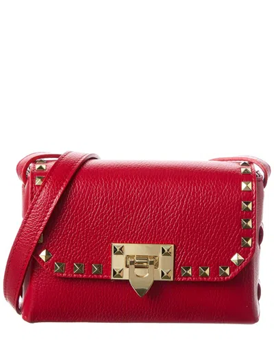 Persaman New York Alessia Studded Leather Crossbody In Red