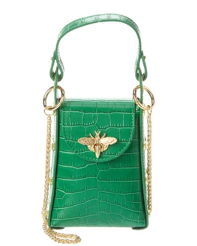 Persaman New York Anette Leather Crossbody In Green