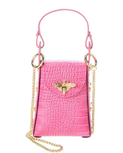 Persaman New York Anette Leather Crossbody In Pink